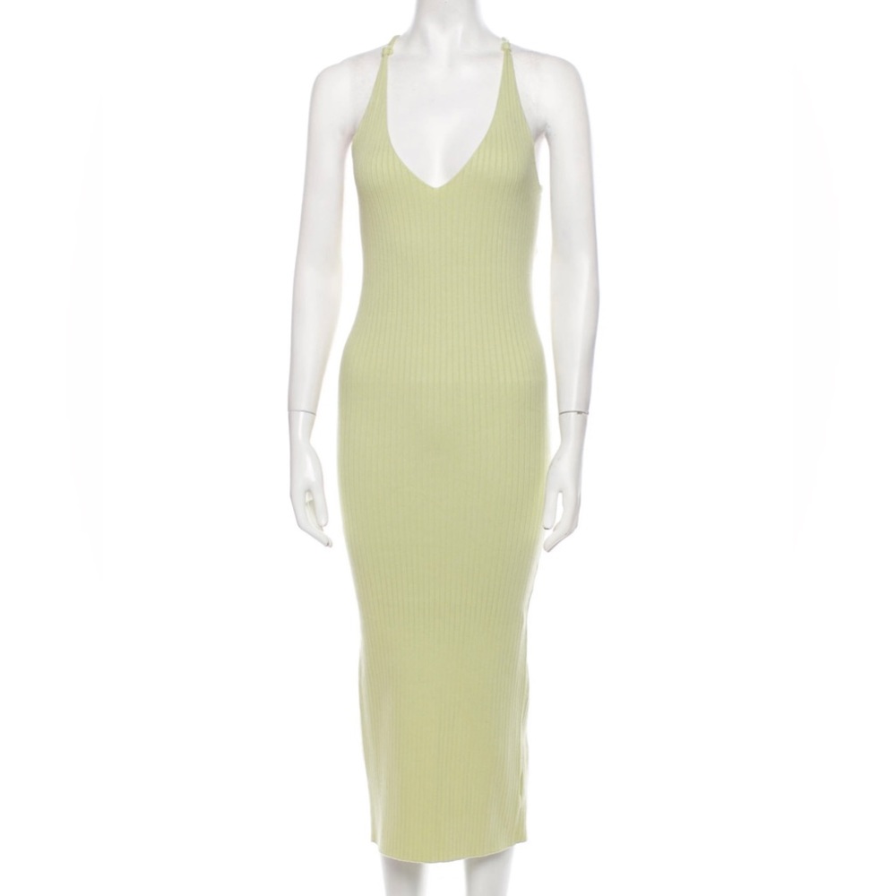 Reformation Jeans Light Green, Ribbed Midi Dress